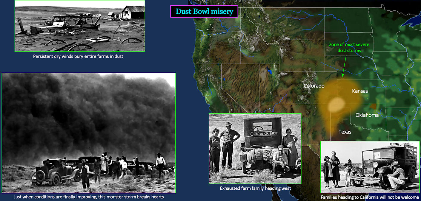 Dust Bowl, 1930s map